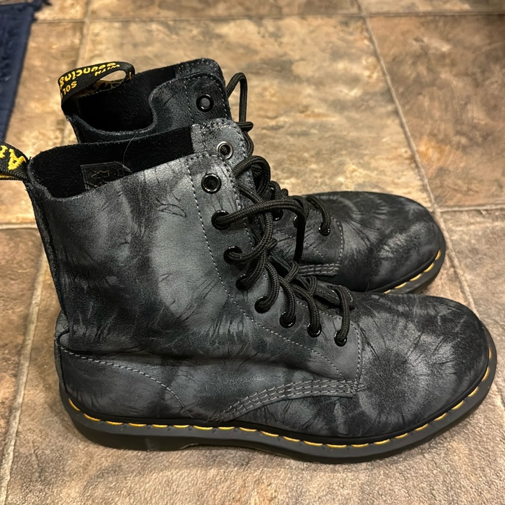 GUC Black & Gray Tie Dye Doc Martens